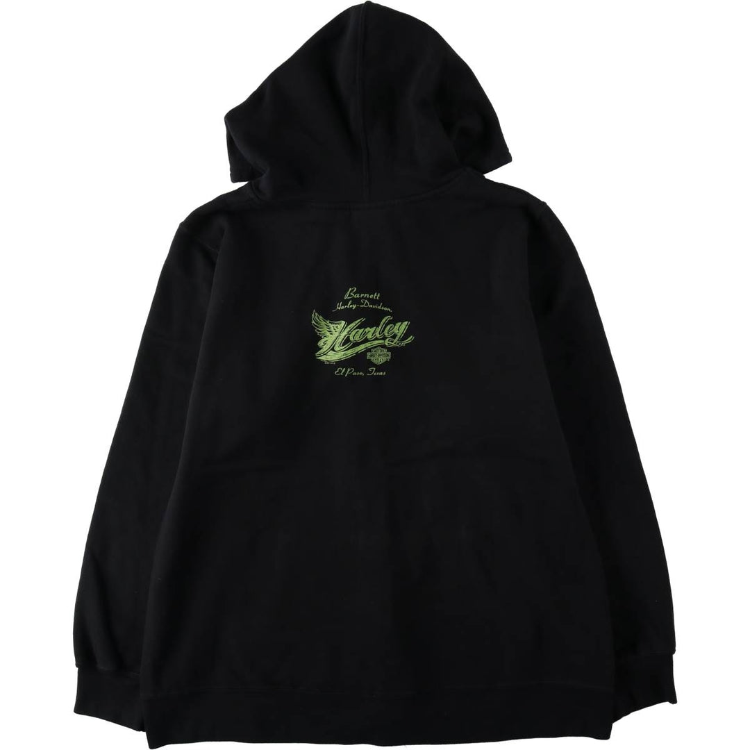 Harley-Davidson Men's Full-Zip Hoodie (XL) cotton black type Vintage Second Hand
