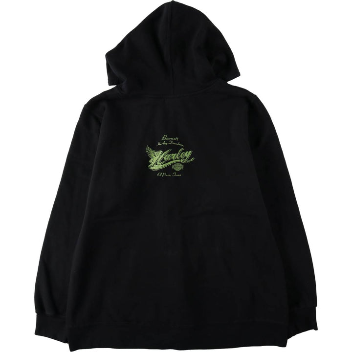 Harley-Davidson Men's Full-Zip Hoodie (XL) cotton black type Vintage Second Hand