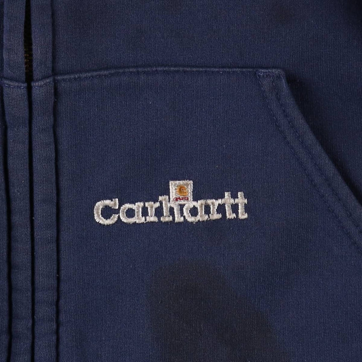 Carhartt Sweat Full Zip Hoodie Men's XXL cotton navy blue type Vintage Second Hand