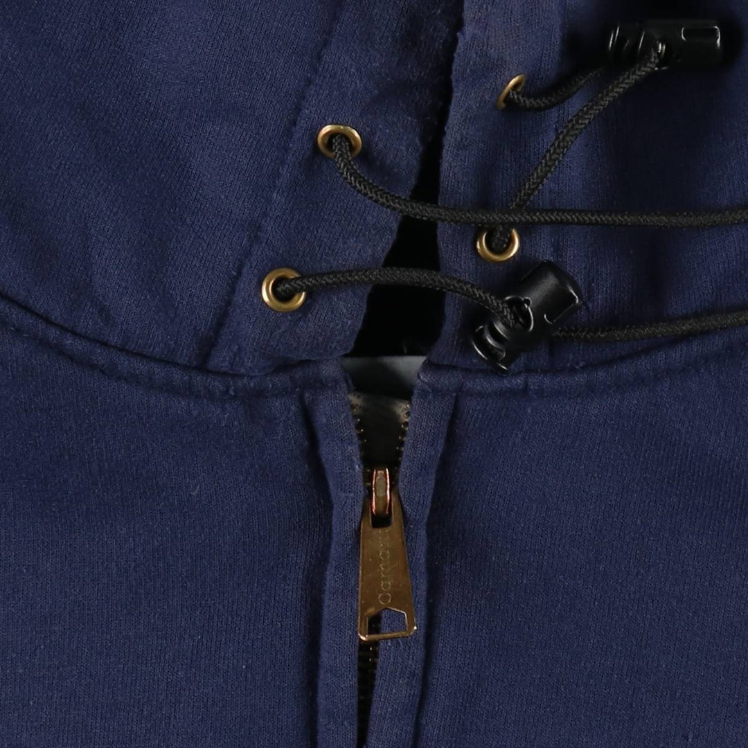 Carhartt Sweat Full Zip Hoodie Men's XXL cotton navy blue type Vintage Second Hand