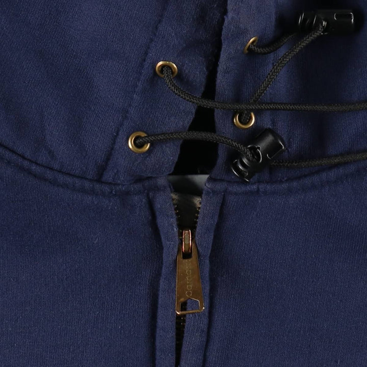 Carhartt Sweat Full Zip Hoodie Men's XXL cotton navy blue type Vintage Second Hand