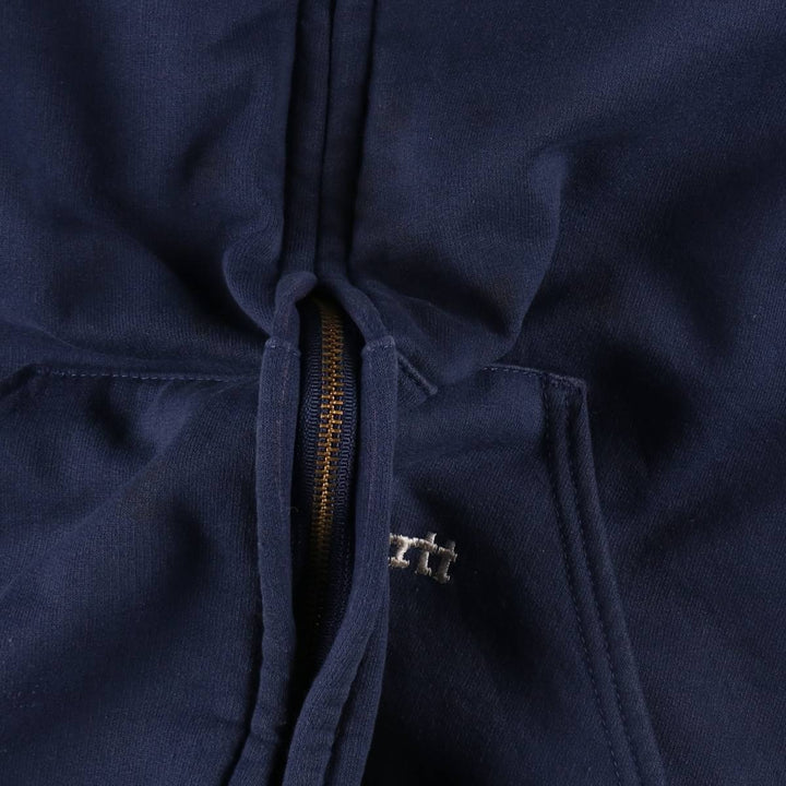 Carhartt Sweat Full Zip Hoodie Men's XXL cotton navy blue type Vintage Second Hand