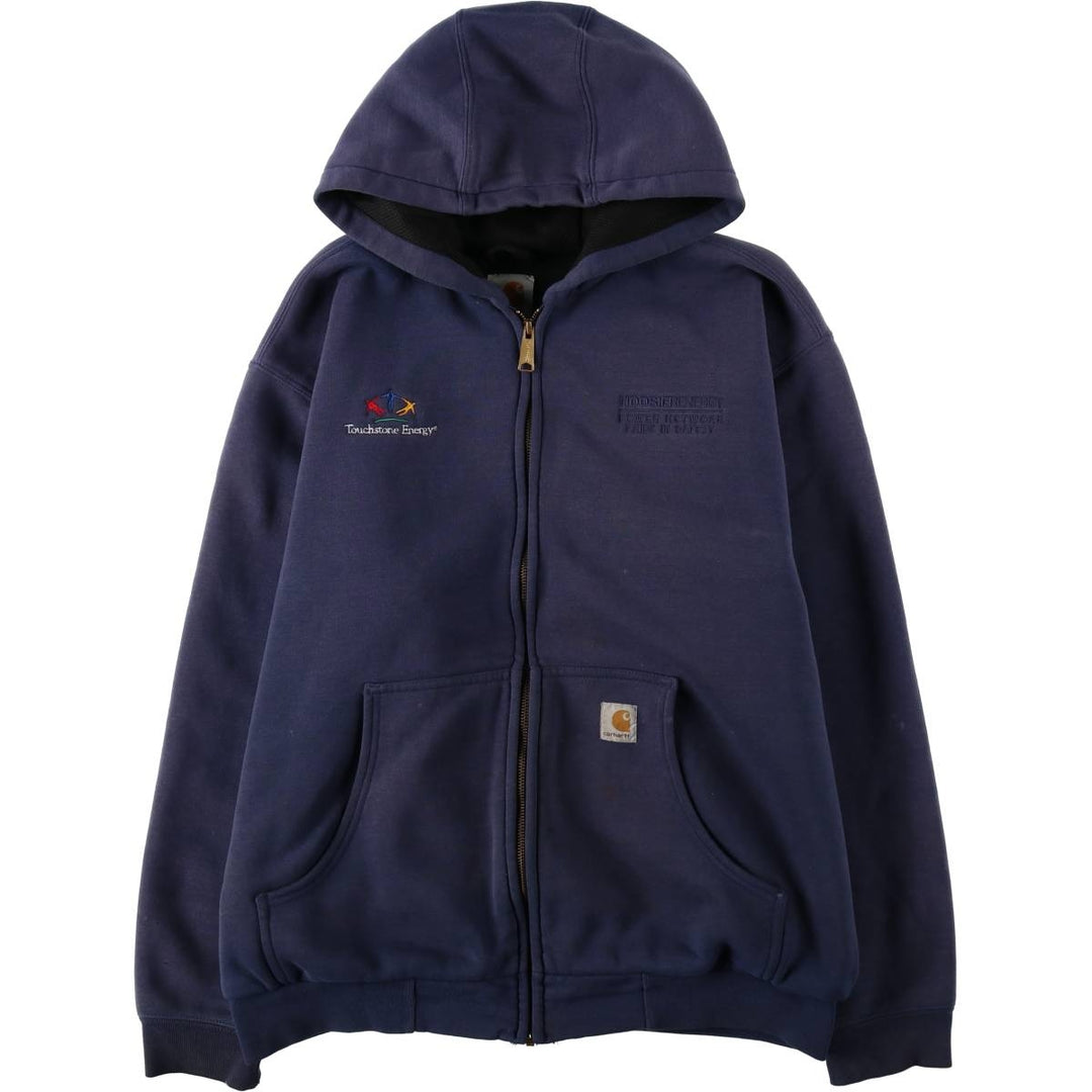 Carhartt Sweat Full Zip Hoodie Men's L size cotton navy blue type Vintage Second Hand