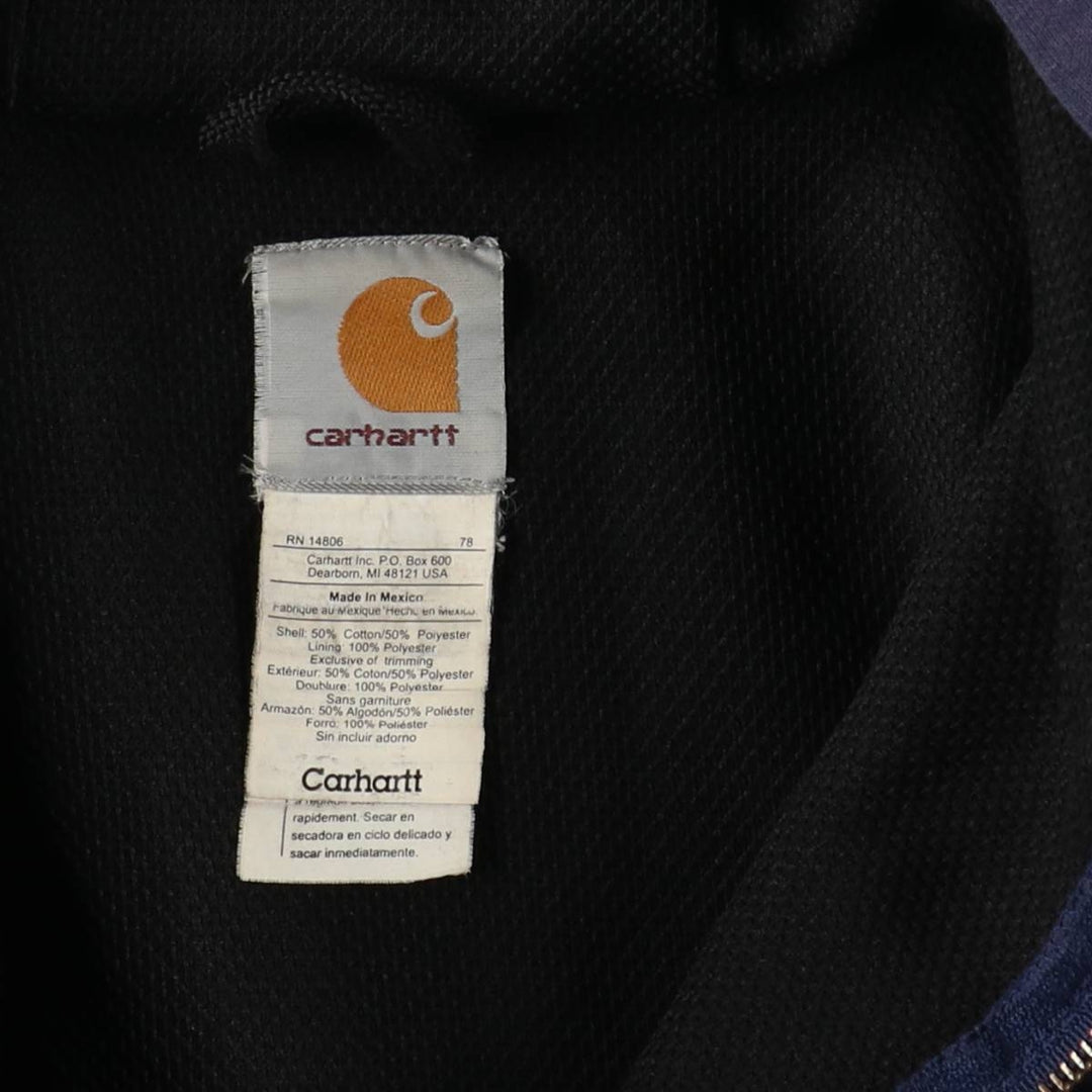 Carhartt Sweat Full Zip Hoodie Men's L size cotton navy blue type Vintage Second Hand