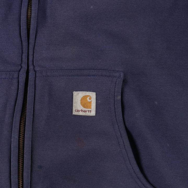 Carhartt Sweat Full Zip Hoodie Men's L size cotton navy blue type Vintage Second Hand