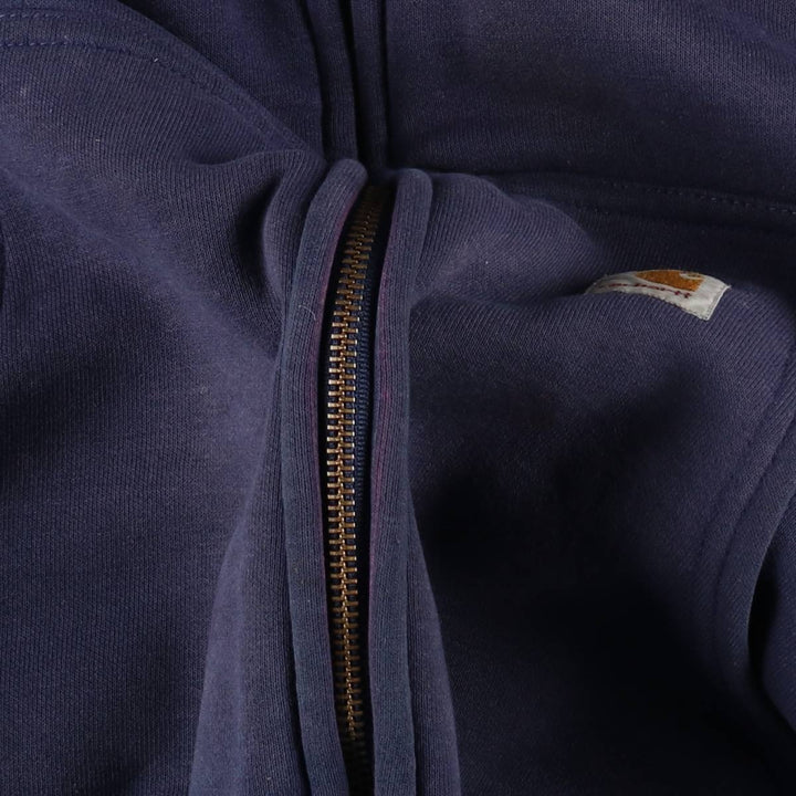 Carhartt Sweat Full Zip Hoodie Men's L size cotton navy blue type Vintage Second Hand