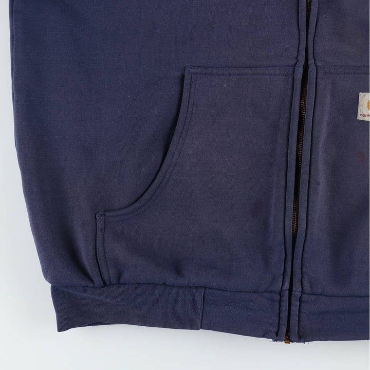 Carhartt Sweat Full Zip Hoodie Men's L size cotton navy blue type Vintage Second Hand