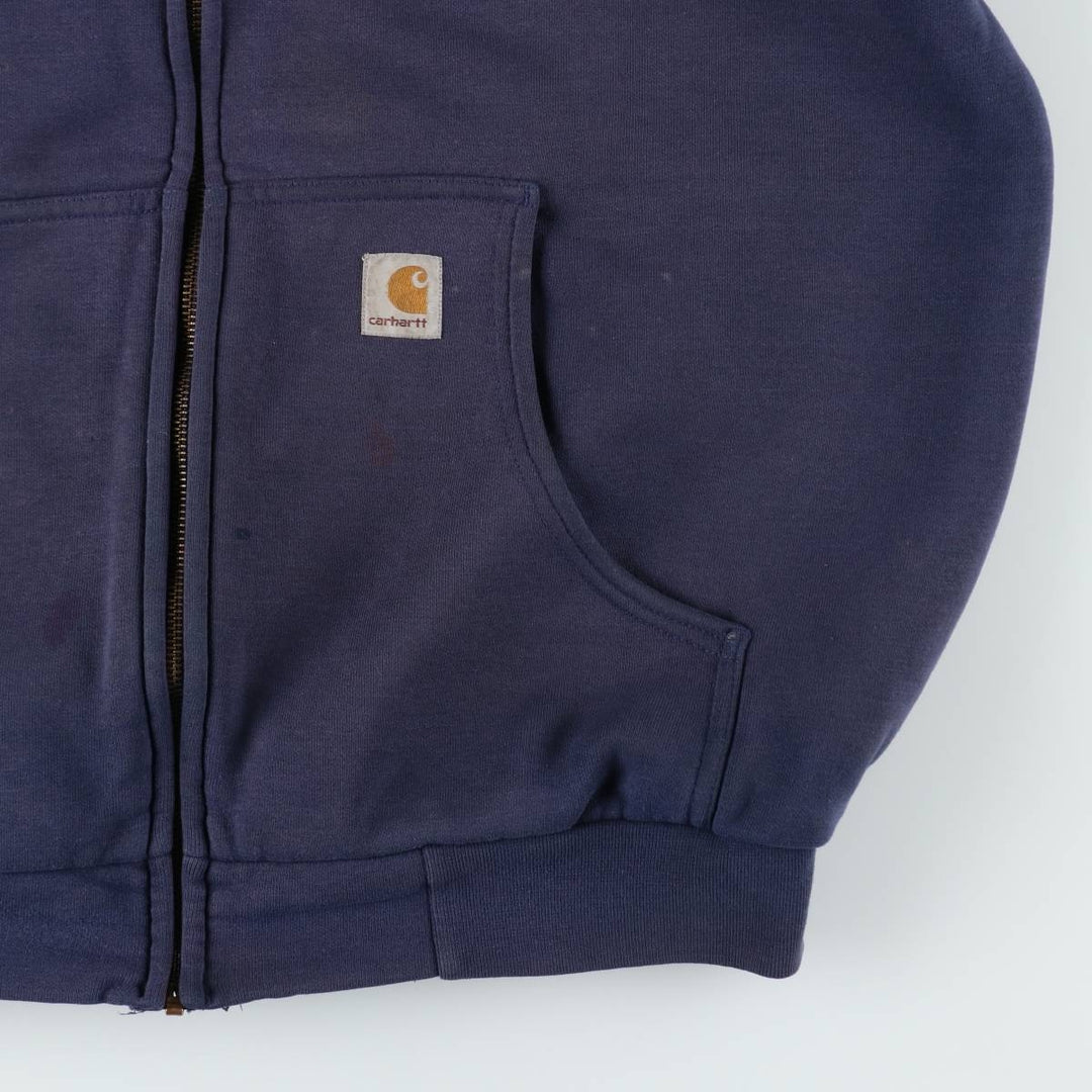 Carhartt Sweat Full Zip Hoodie Men's L size cotton navy blue type Vintage Second Hand