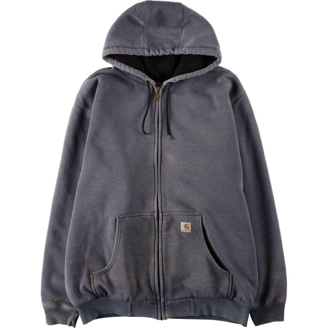 Carhartt Sweat Full Zip Hoodie Men's XL cotton gray type Vintage Second Hand