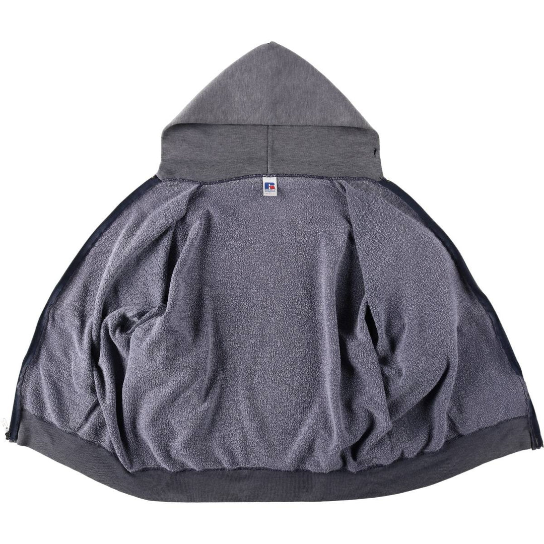 Vintage 90'S Russell Athletic full-zip sweatshirt, size L, men's polyester gray type Vintage Second Hand