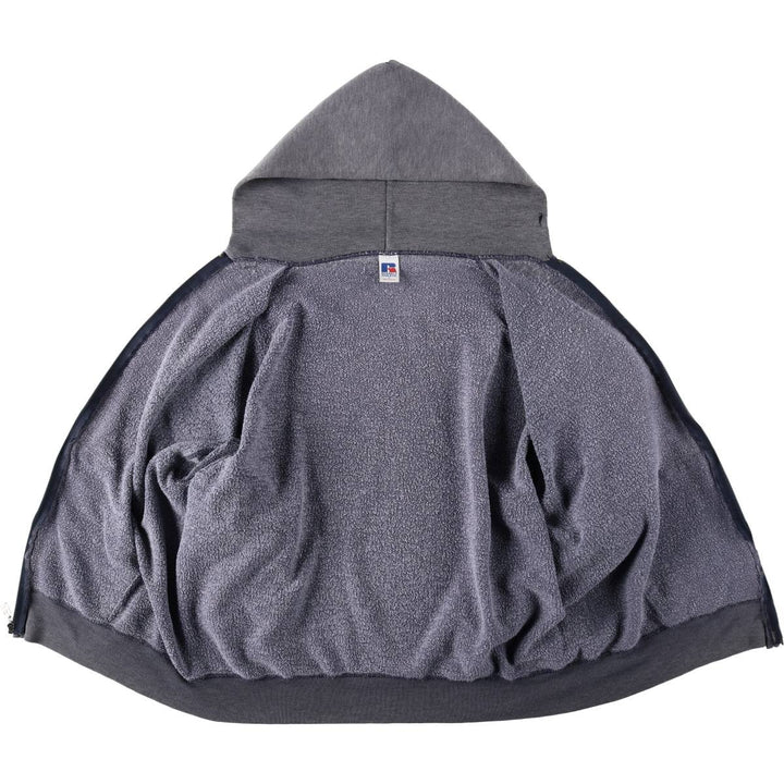 Vintage 90'S Russell Athletic full-zip sweatshirt, size L, men's polyester gray type Vintage Second Hand