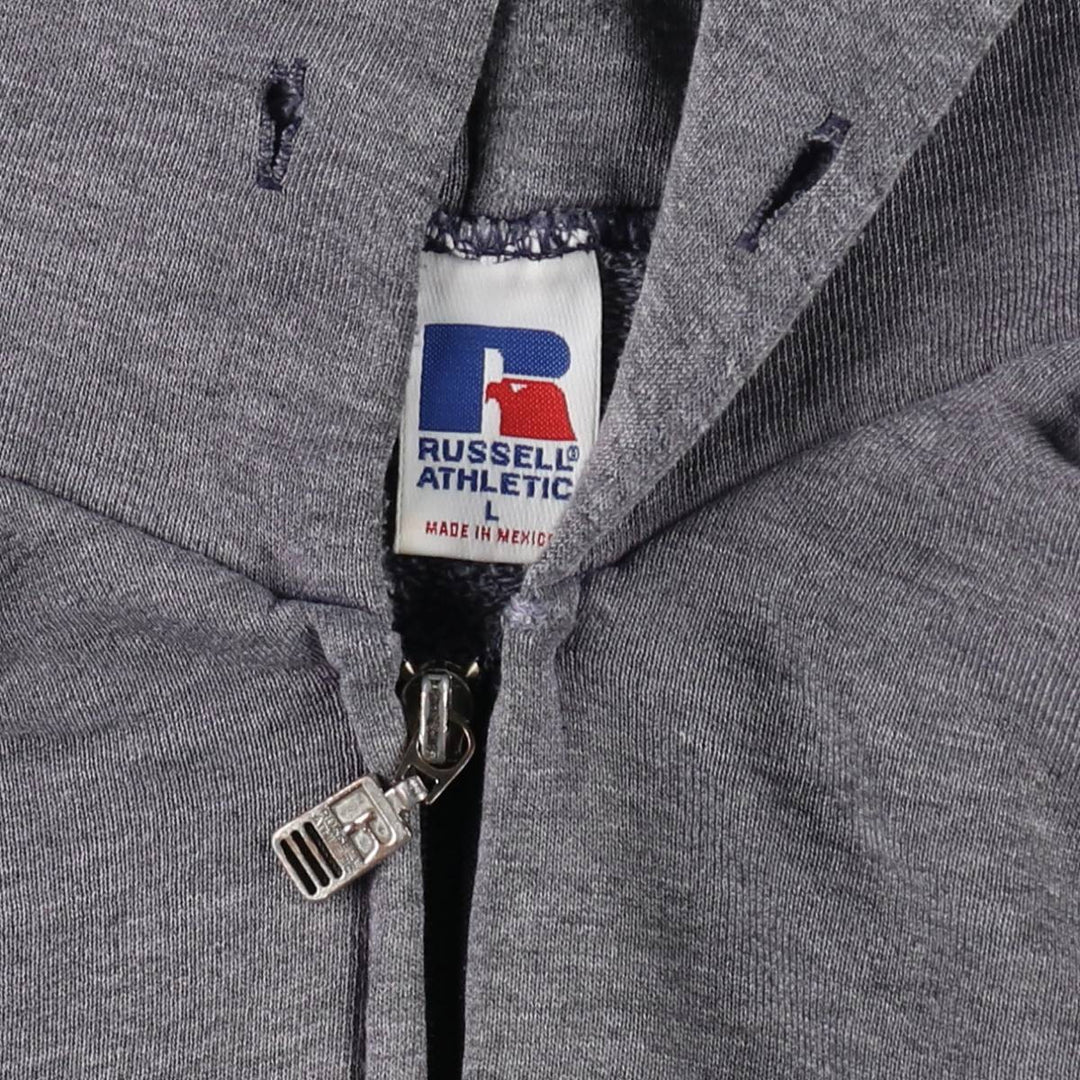 Vintage 90'S Russell Athletic full-zip sweatshirt, size L, men's polyester gray type Vintage Second Hand