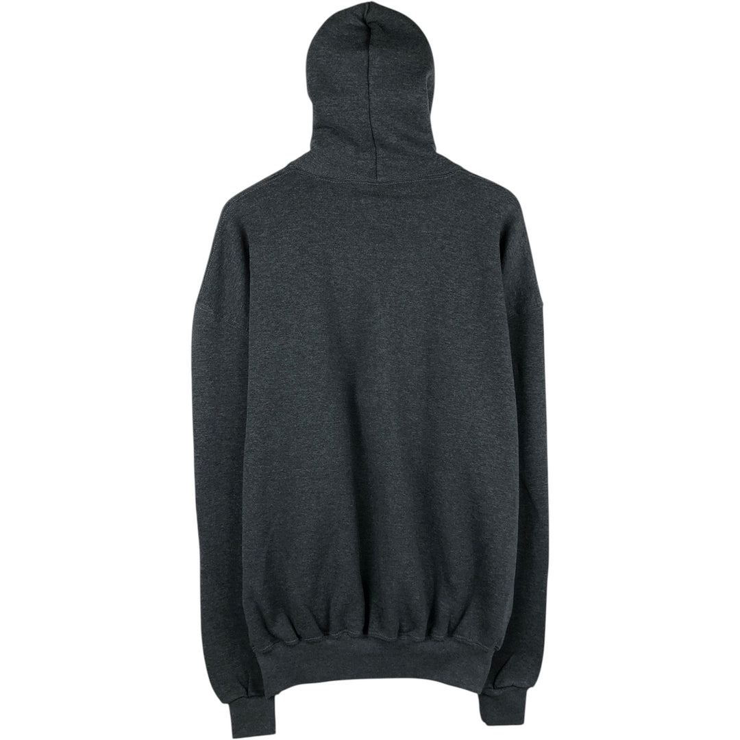 Russell Athletic Full-Zip Sweatshirt Hoodie, Men's Size XL (approx.) cotton Charcoal Vintage Second Hand