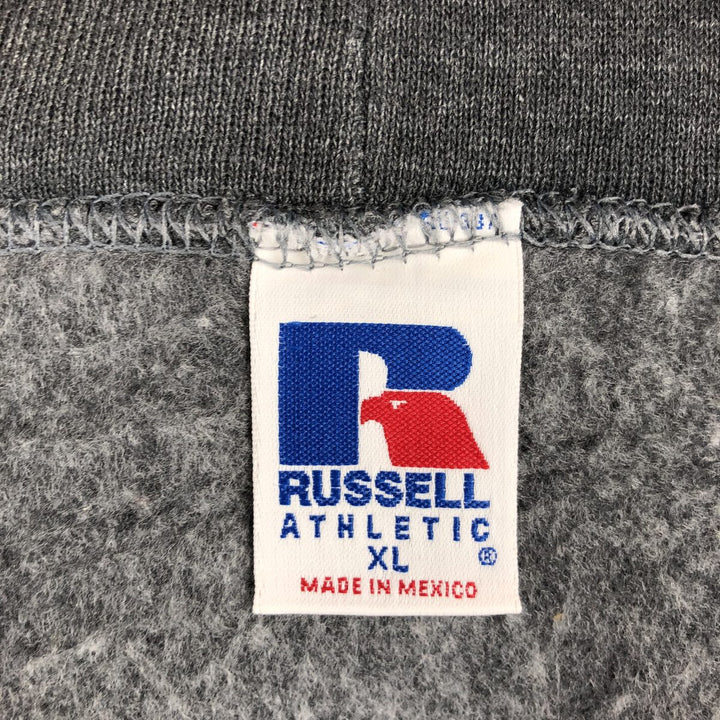 Russell Athletic Full-Zip Sweatshirt Hoodie, Men's Size XL (approx.) cotton Charcoal Vintage Second Hand