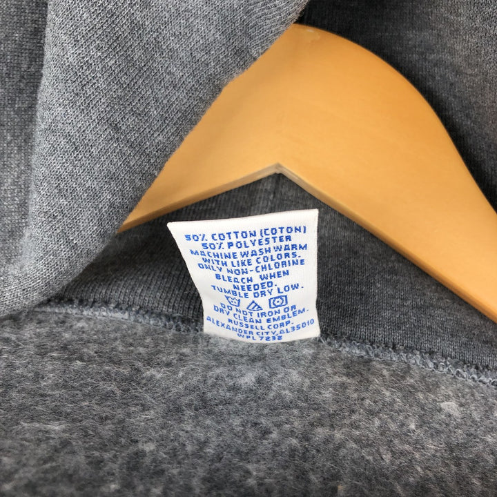 Russell Athletic Full-Zip Sweatshirt Hoodie, Men's Size XL (approx.) cotton Charcoal Vintage Second Hand