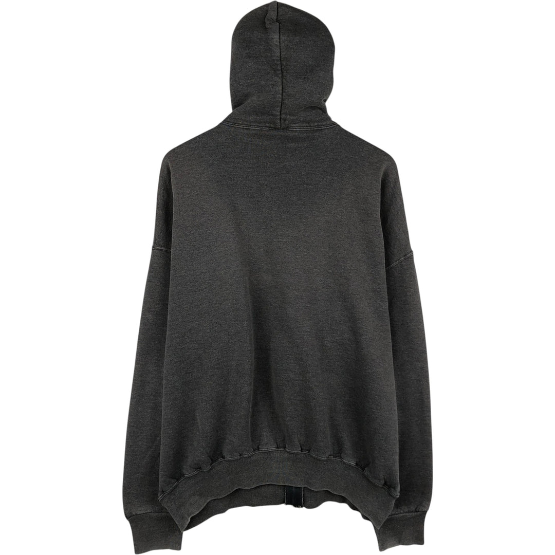 Russell Athletic Full-Zip Sweatshirt Hoodie, Men's Size XXL (approx.) cotton Charcoal Vintage Second Hand