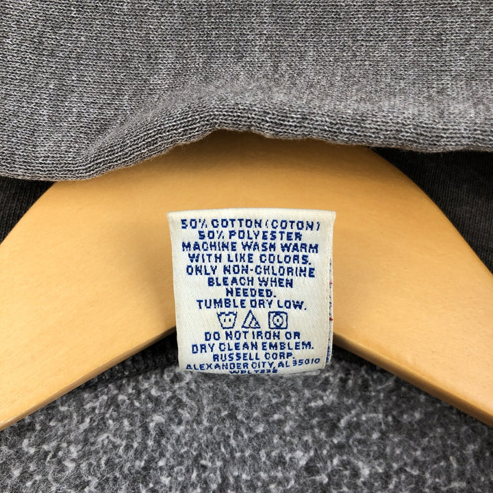 Russell Athletic Full-Zip Sweatshirt Hoodie, Men's Size XXL (approx.) cotton Charcoal Vintage Second Hand