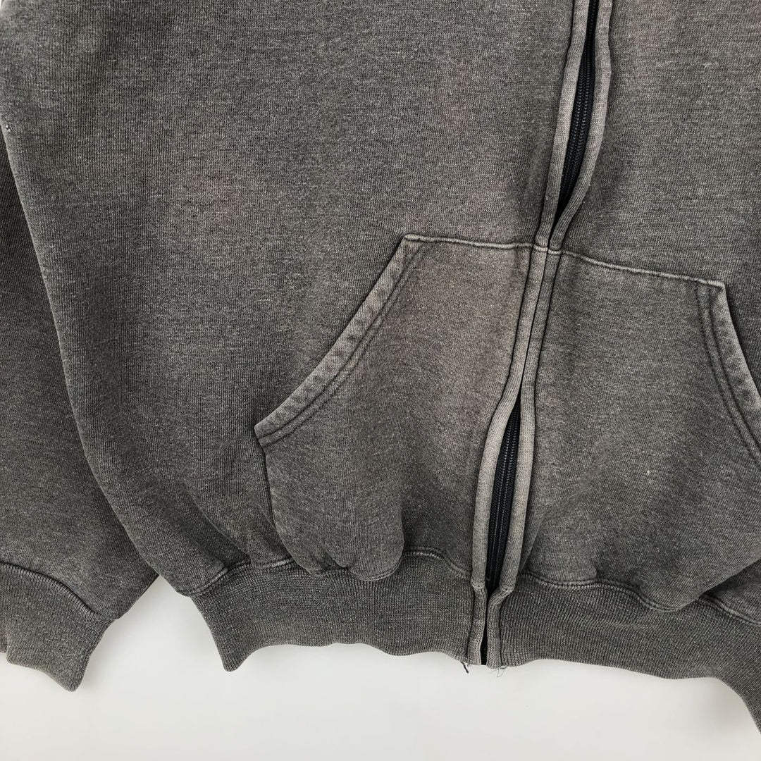Russell Athletic Full-Zip Sweatshirt Hoodie, Men's Size XXL (approx.) cotton Charcoal Vintage Second Hand