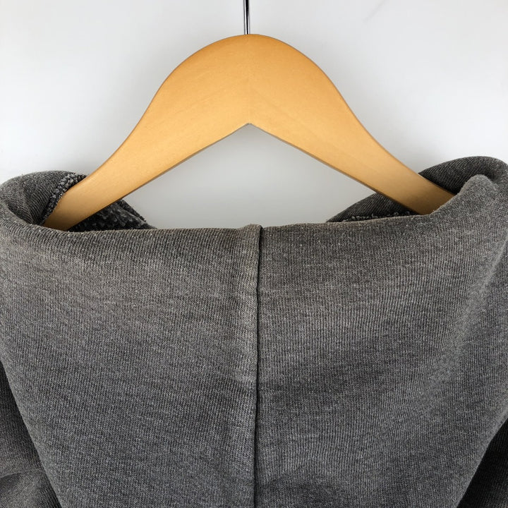 Russell Athletic Full-Zip Sweatshirt Hoodie, Men's Size XXL (approx.) cotton Charcoal Vintage Second Hand