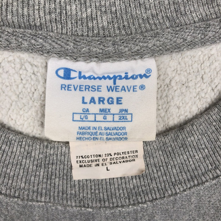 Champion REVERSE WEAVE Reverse Weave College Sweatshirt Trainer Men's L size cotton gray type Vintage Second Hand