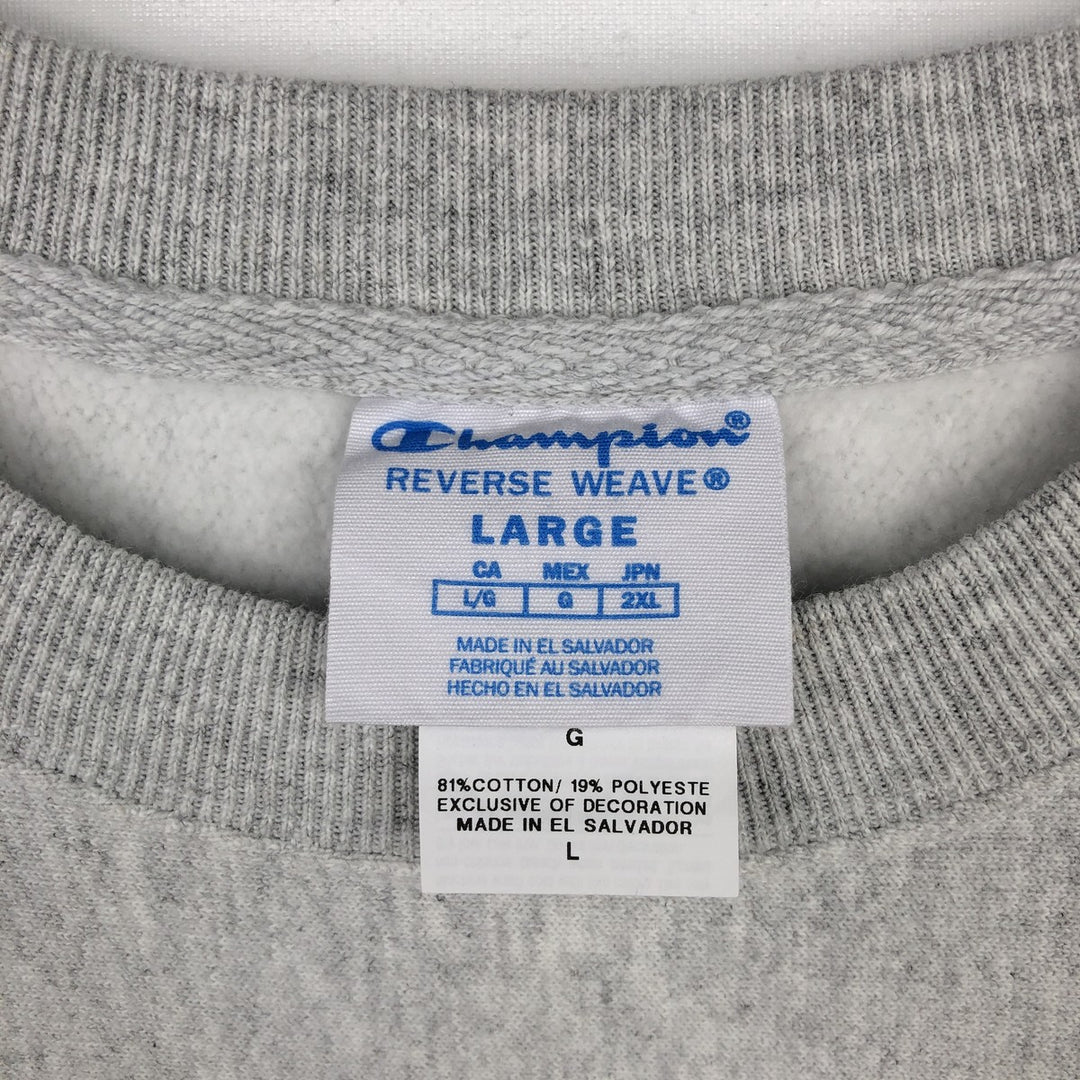 Champion REVERSE WEAVE Reverse Weave College Sweatshirt Trainer Men's L size cotton gray type Vintage Second Hand