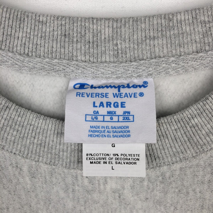 Champion REVERSE WEAVE Reverse Weave College Sweatshirt Trainer Men's L size cotton gray type Vintage Second Hand