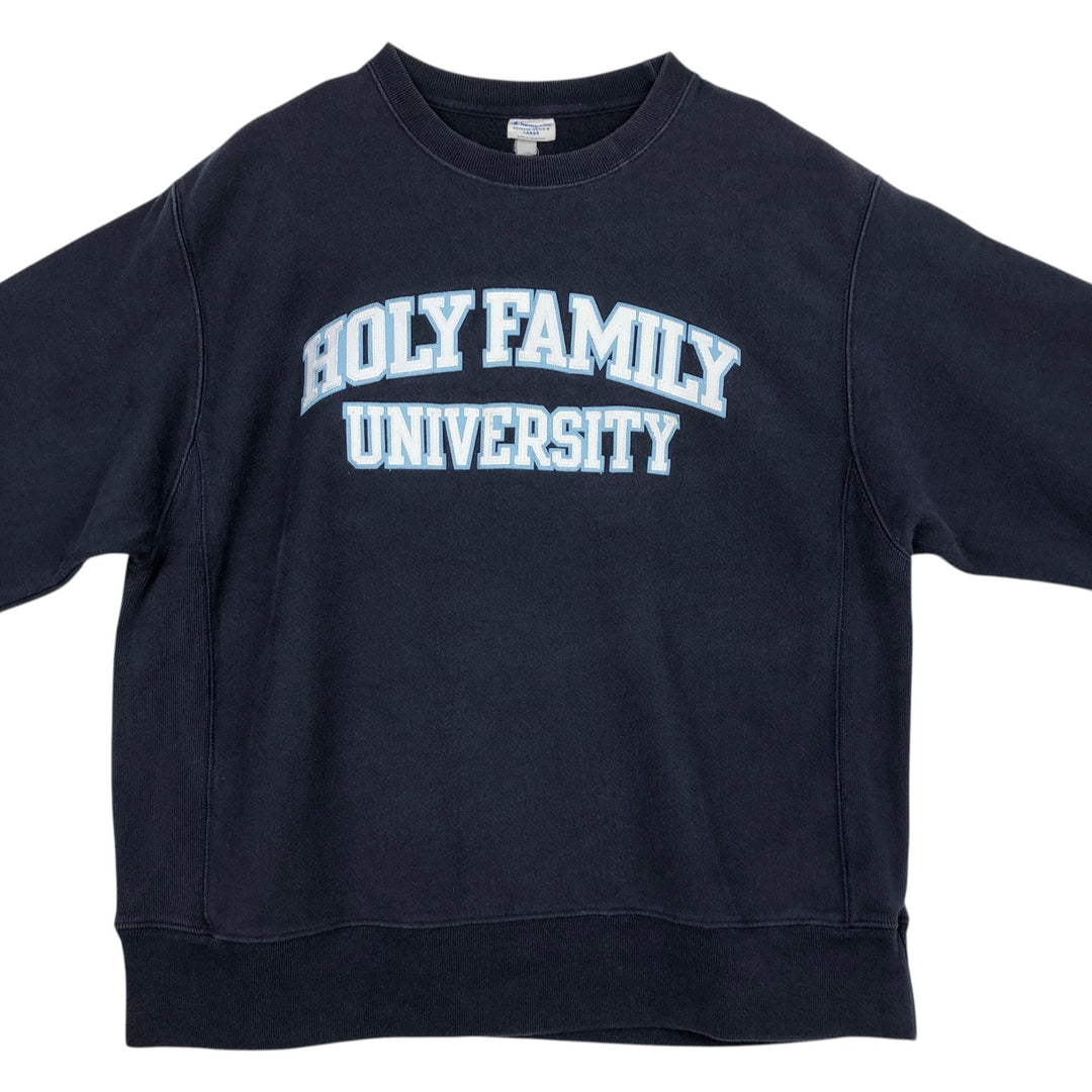 Champion REVERSE WEAVE Reverse Weave College Sweatshirt Trainer Men's L size unclear navy blue type Vintage Second Hand