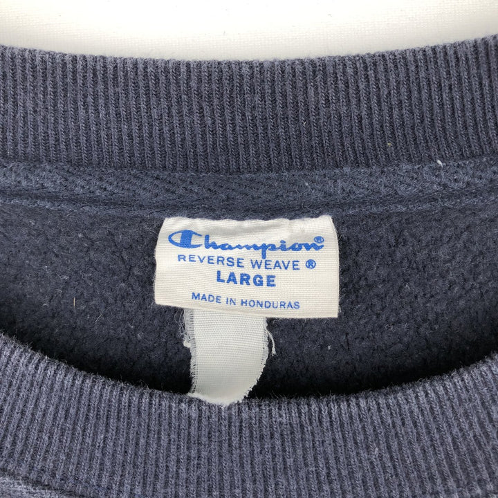 Champion REVERSE WEAVE Reverse Weave College Sweatshirt Trainer Men's L size unclear navy blue type Vintage Second Hand