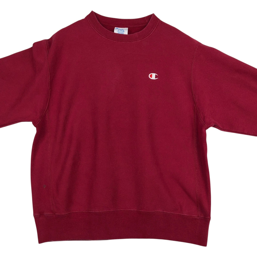 Champion REVERSE WEAVE Reverse Weave One Point Logo Sweatshirt Trainer Men's L size cotton red type Vintage Second Hand
