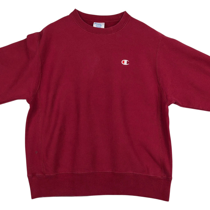 Champion REVERSE WEAVE Reverse Weave One Point Logo Sweatshirt Trainer Men's L size cotton red type Vintage Second Hand