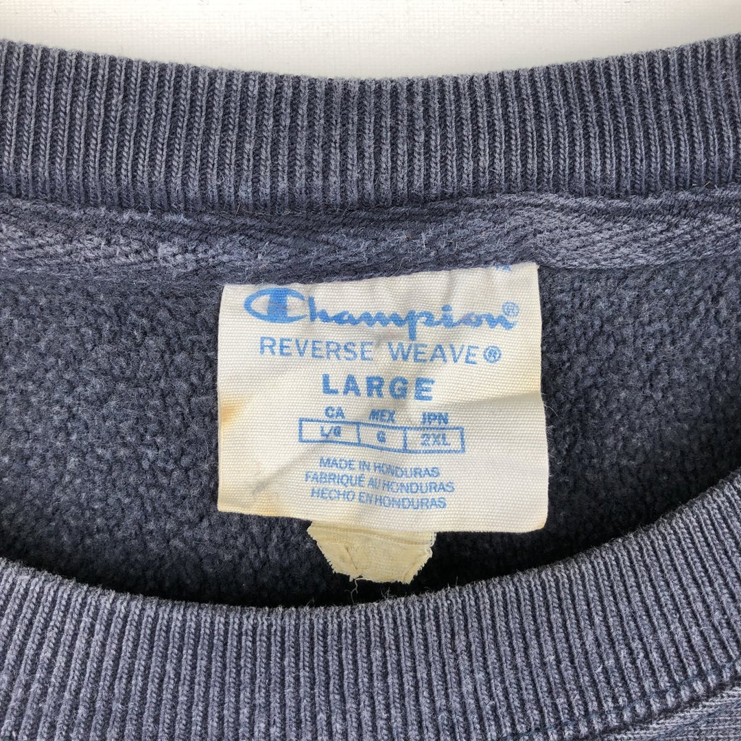 Champion REVERSE WEAVE Reverse Weave College Sweatshirt Trainer Men's L size cotton navy blue type Vintage Second Hand