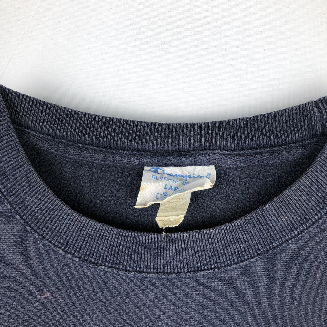 Champion REVERSE WEAVE Reverse Weave College Sweatshirt Trainer Men's L size cotton navy blue type Vintage Second Hand