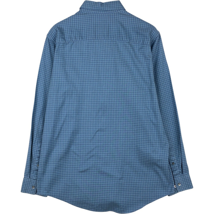 2000'S Banana Republic Long-Sleeve Button-Down Check Shirt, Men's Size L (approx.) cotton blue type Vintage Second Hand