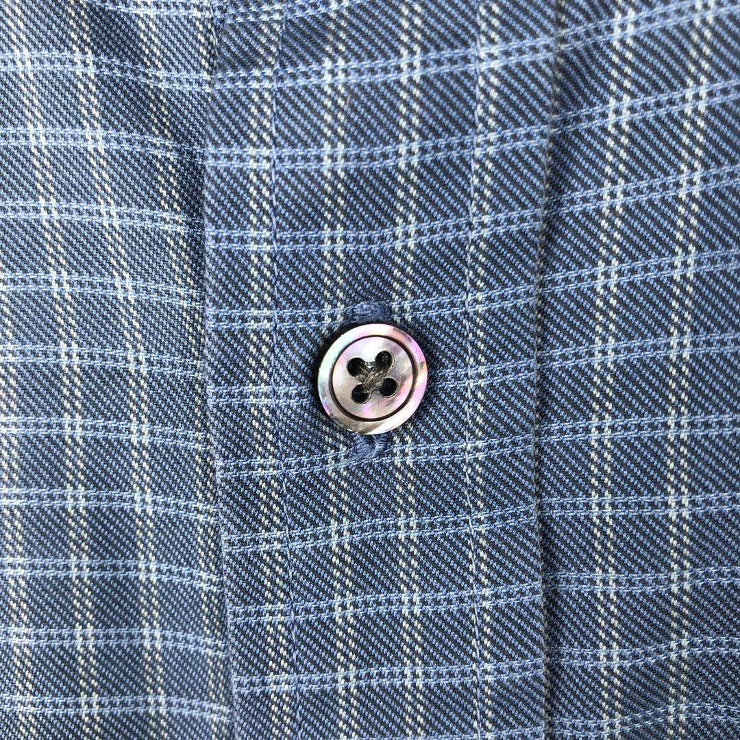 2000'S Banana Republic Long-Sleeve Button-Down Check Shirt, Men's Size L (approx.) cotton blue type Vintage Second Hand