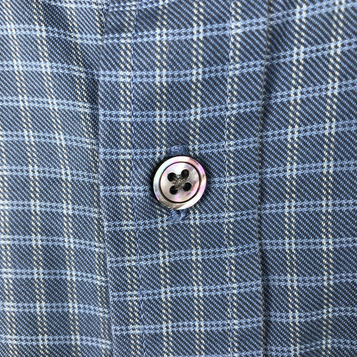 2000'S Banana Republic Long-Sleeve Button-Down Check Shirt, Men's Size L (approx.) cotton blue type Vintage Second Hand
