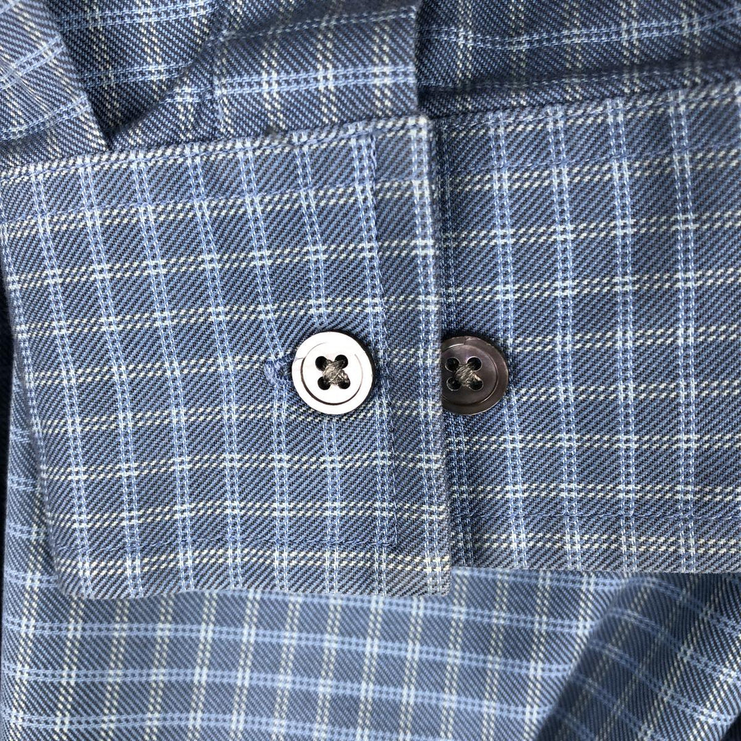 2000'S Banana Republic Long-Sleeve Button-Down Check Shirt, Men's Size L (approx.) cotton blue type Vintage Second Hand