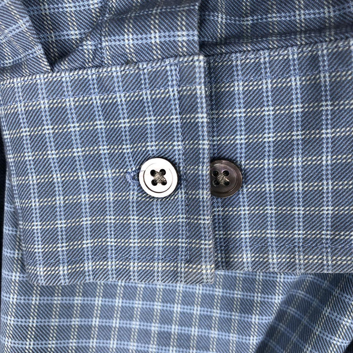 2000'S Banana Republic Long-Sleeve Button-Down Check Shirt, Men's Size L (approx.) cotton blue type Vintage Second Hand