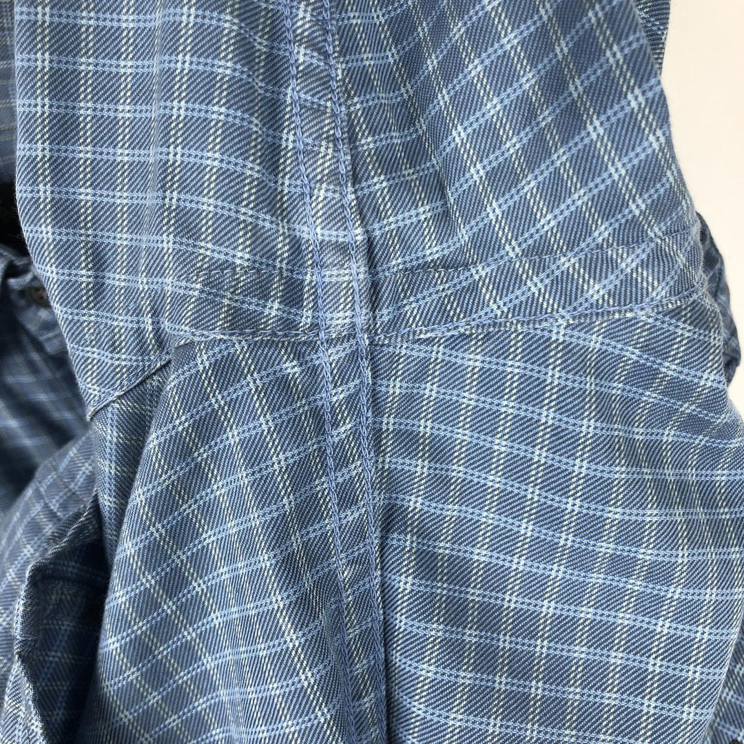 2000'S Banana Republic Long-Sleeve Button-Down Check Shirt, Men's Size L (approx.) cotton blue type Vintage Second Hand