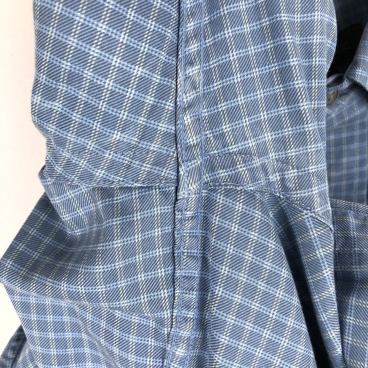 2000'S Banana Republic Long-Sleeve Button-Down Check Shirt, Men's Size L (approx.) cotton blue type Vintage Second Hand
