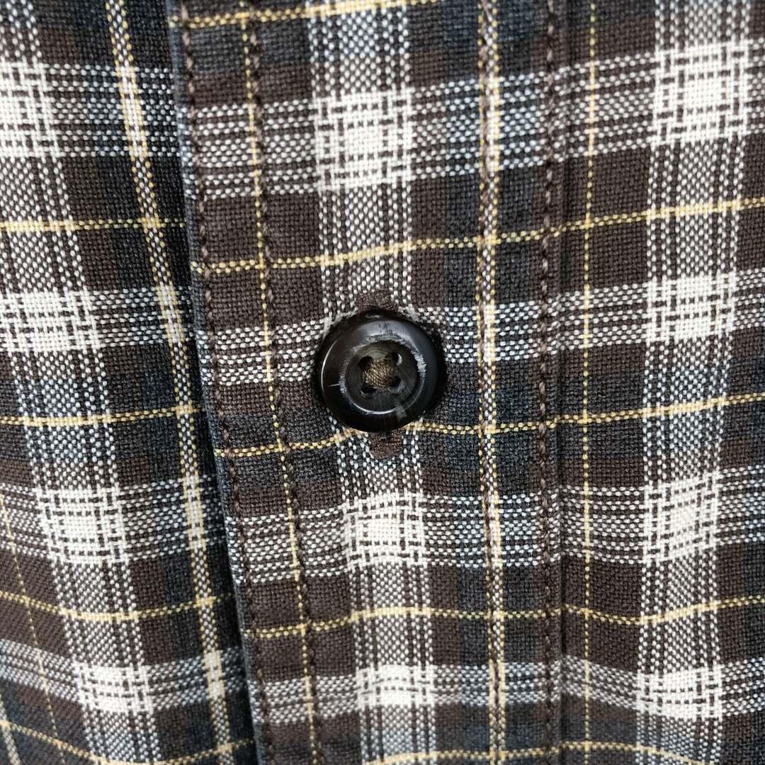 Eddie Bauer Long Sleeve Button-Down Check Shirt, Men's Size L cotton brown type Vintage Second Hand