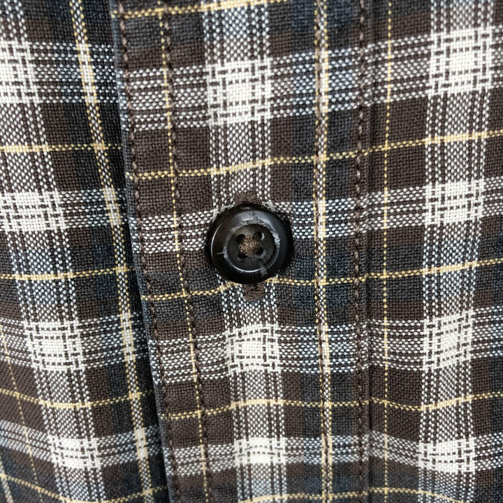 Eddie Bauer Long Sleeve Button-Down Check Shirt, Men's Size L cotton brown type Vintage Second Hand