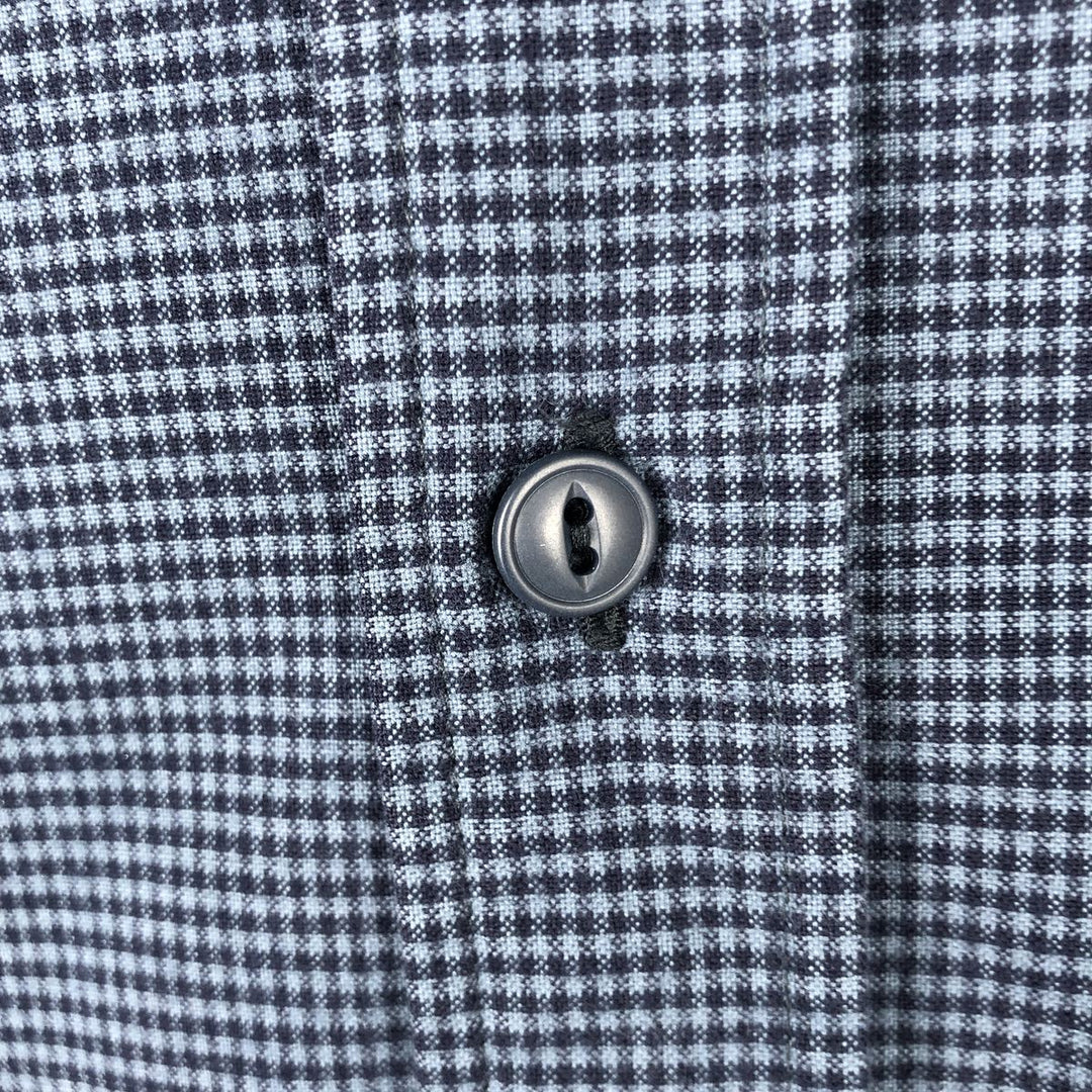 Eddie Bauer Gingham Check Long-Sleeve Cotton Check Shirt, Men's Size XL (approx.) cotton blue type Vintage Second Hand