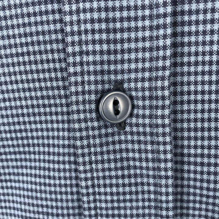 Eddie Bauer Gingham Check Long-Sleeve Cotton Check Shirt, Men's Size XL (approx.) cotton blue type Vintage Second Hand