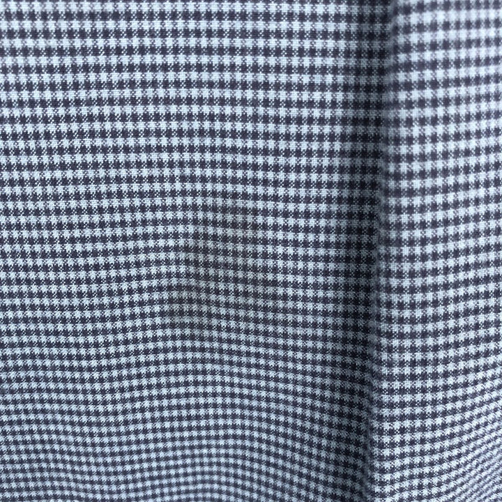 Eddie Bauer Gingham Check Long-Sleeve Cotton Check Shirt, Men's Size XL (approx.) cotton blue type Vintage Second Hand