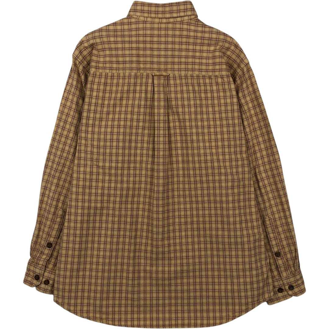 Woolrich long-sleeved button-down check shirt, men's size L (equivalent), vintage. unclear yellow type Vintage Second Hand