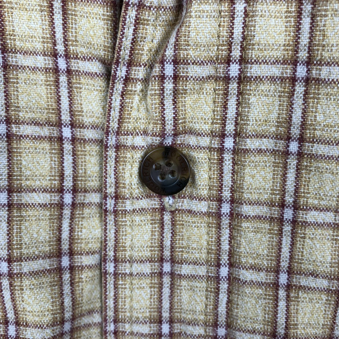Woolrich long-sleeved button-down check shirt, men's size L (equivalent), vintage. unclear yellow type Vintage Second Hand