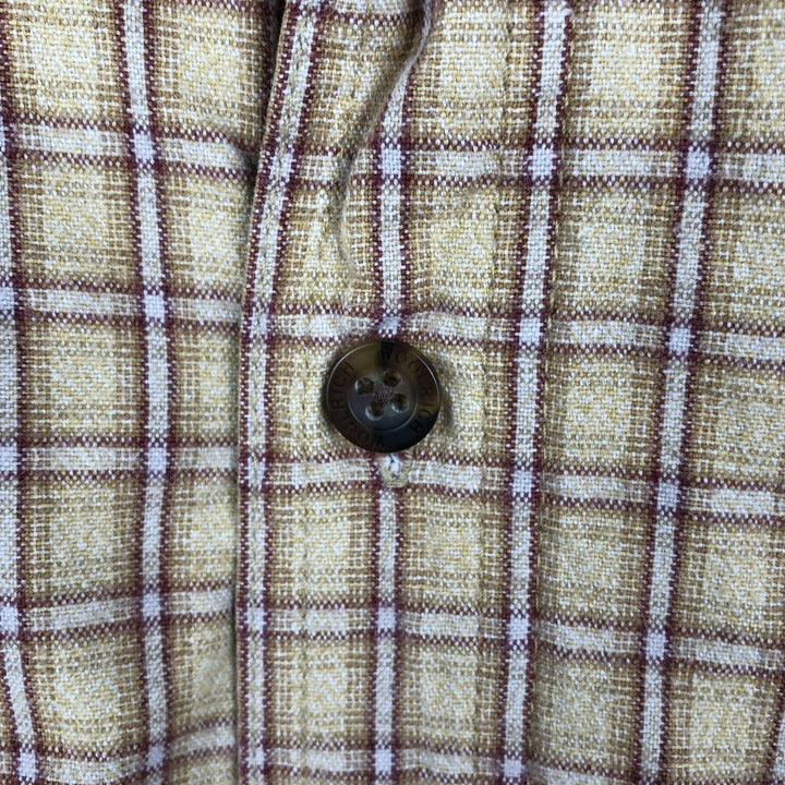 Woolrich long-sleeved button-down check shirt, men's size L (equivalent), vintage. unclear yellow type Vintage Second Hand