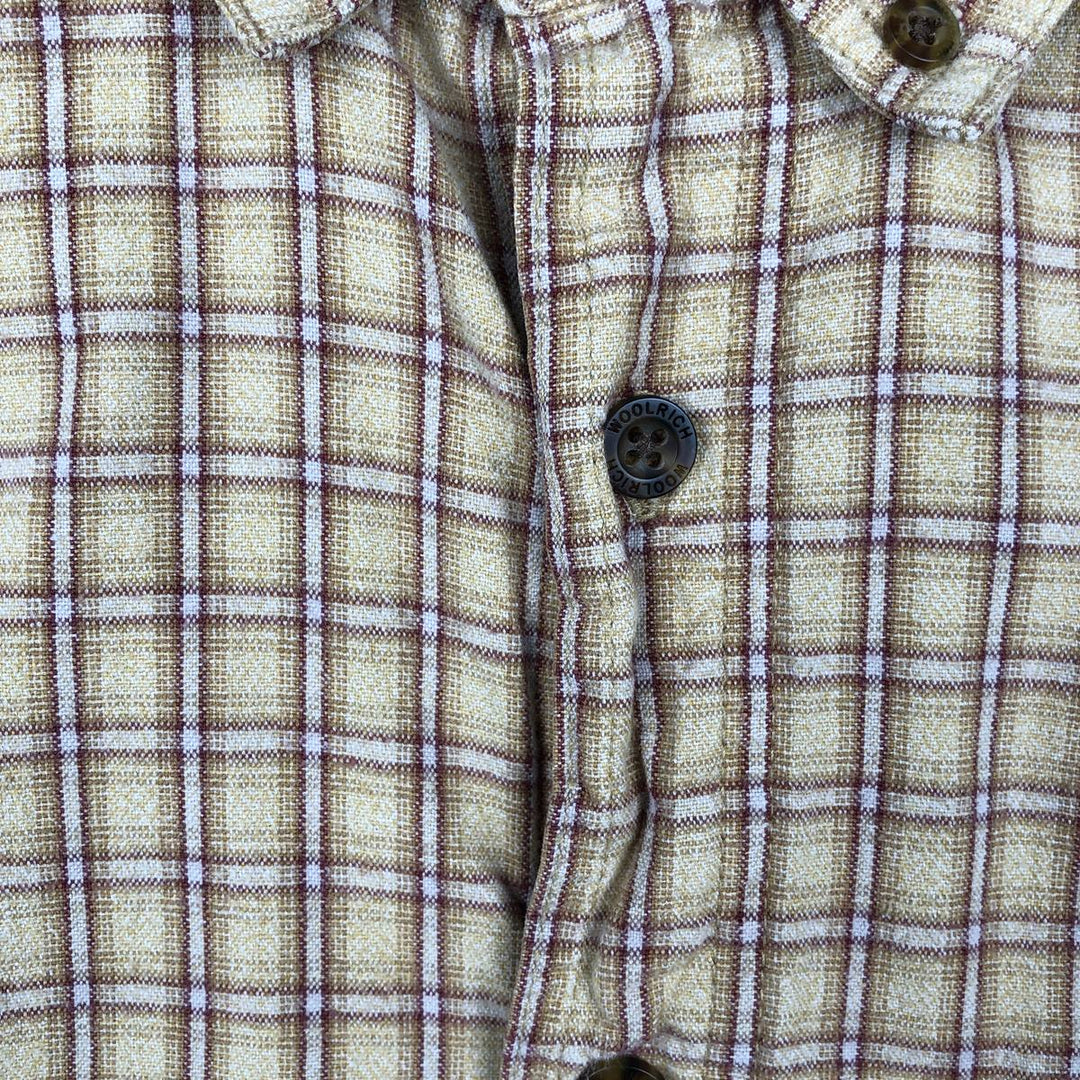 Woolrich long-sleeved button-down check shirt, men's size L (equivalent), vintage. unclear yellow type Vintage Second Hand