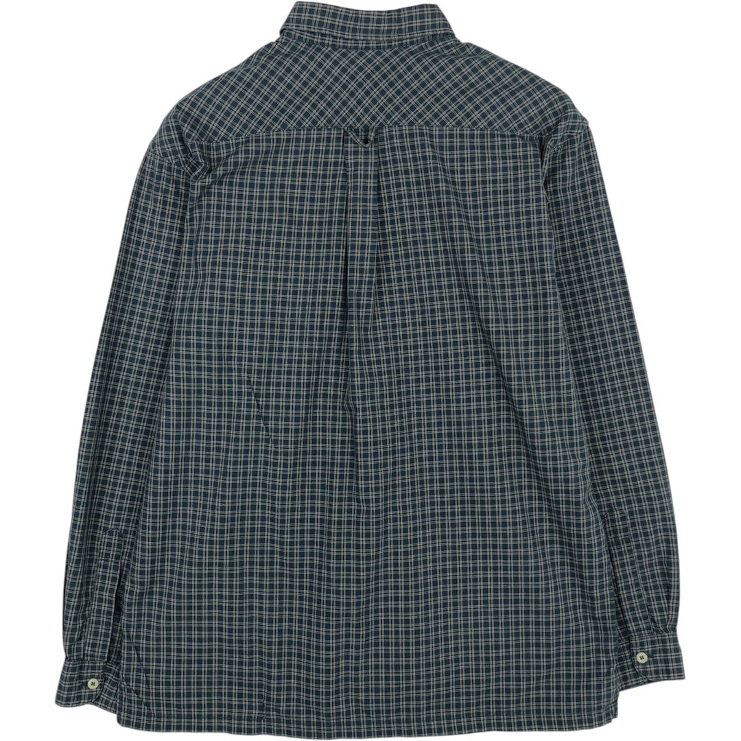 90'S Levi's Long-Sleeve Cotton Check Shirt, Boxy Shirt, Men's Size L (Equivalent), Vintage cotton Green type dark green Vintage Second Hand