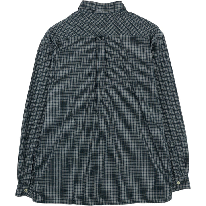 90'S Levi's Long-Sleeve Cotton Check Shirt, Boxy Shirt, Men's Size L (Equivalent), Vintage cotton Green type dark green Vintage Second Hand